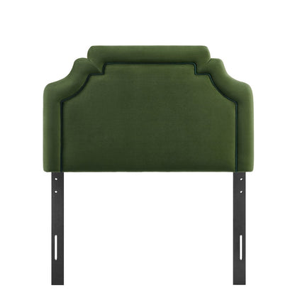 Magnolia Performance Velvet Twin Headboard - Moss Green Dark Green