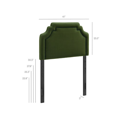 Magnolia Performance Velvet Twin Headboard - Moss Green Dark Green