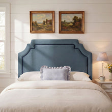 Magnolia Performance Velvet Full Headboard - Cadet Blue Midnight
