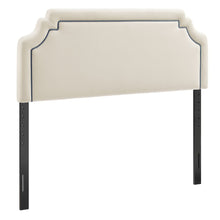 Magnolia Performance Velvet Queen Headboard - Alabaster Cadet Blue