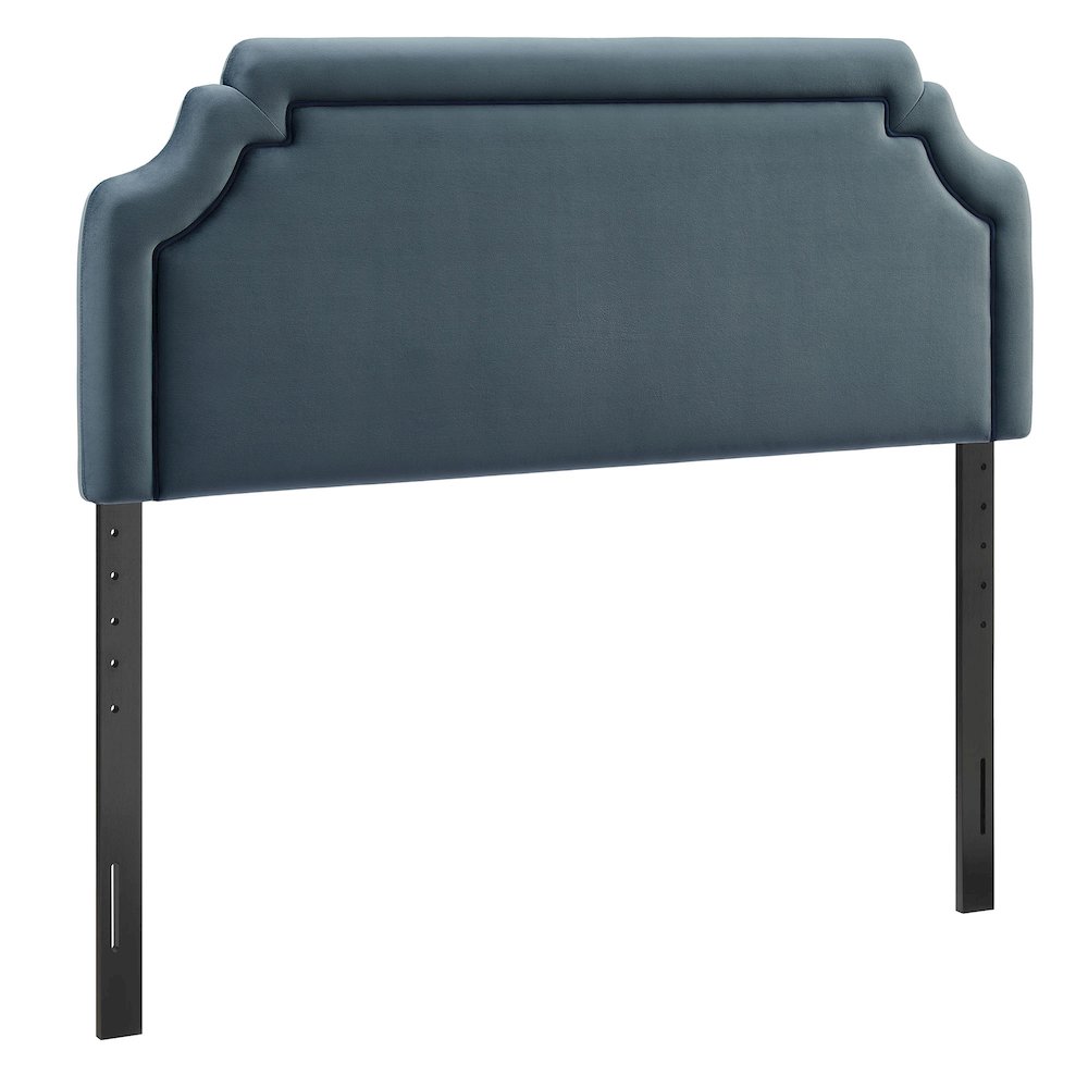 Magnolia Performance Velvet Queen Headboard - Cadet Blue Midnight