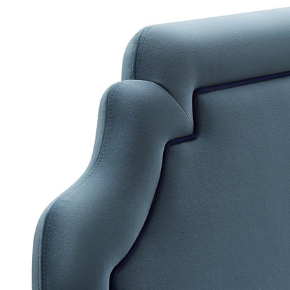Magnolia Performance Velvet Queen Headboard - Cadet Blue Midnight