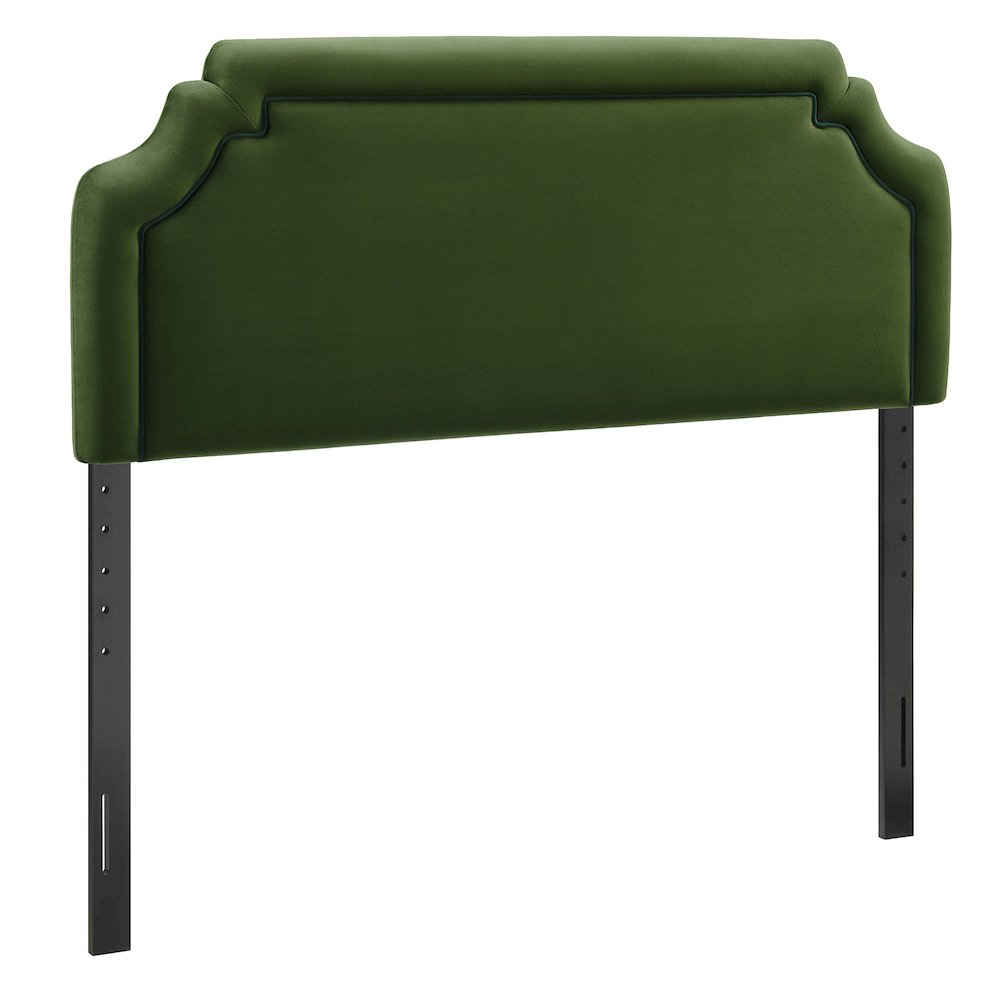 Magnolia Performance Velvet Queen Headboard - Moss Green Dark Green