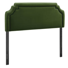Magnolia Performance Velvet Queen Headboard - Moss Green Dark Green