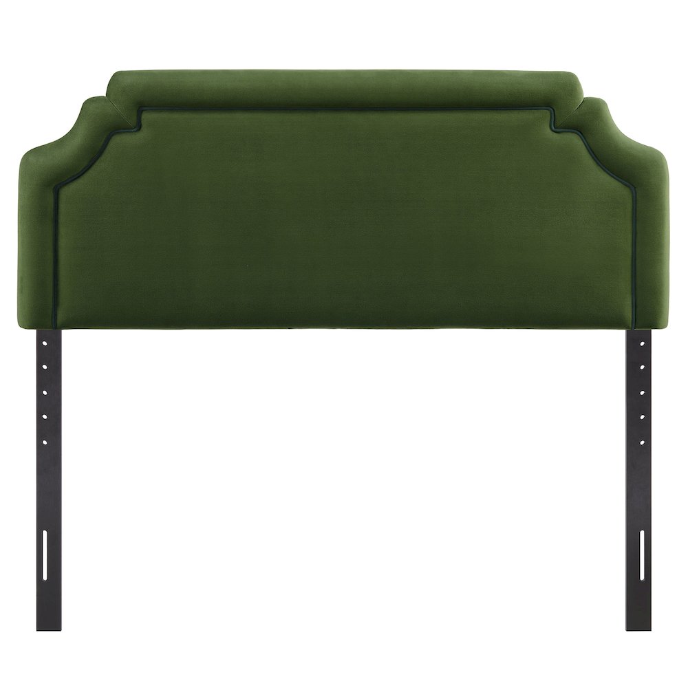 Magnolia Performance Velvet Queen Headboard - Moss Green Dark Green
