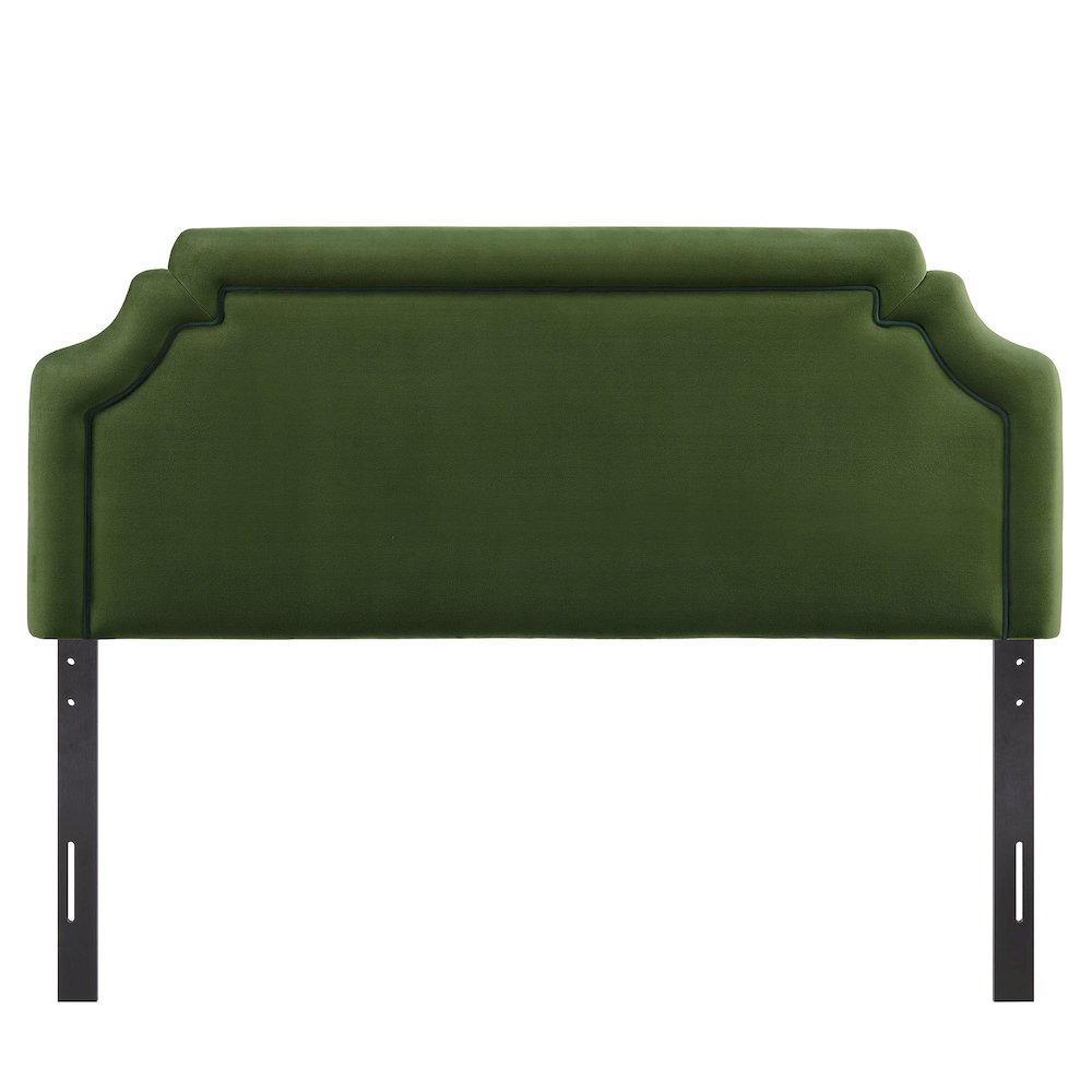 Magnolia Performance Velvet Queen Headboard - Moss Green Dark Green