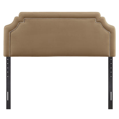 Magnolia Performance Velvet Queen Headboard - Taupe Almond