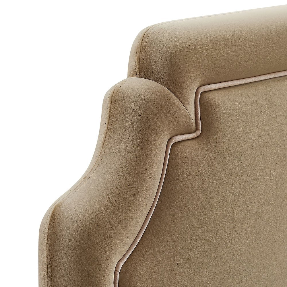 Magnolia Performance Velvet Queen Headboard - Taupe Almond