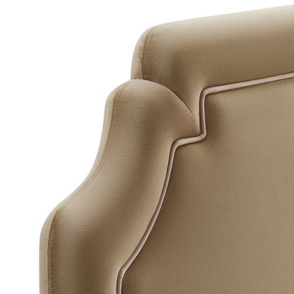 Magnolia Performance Velvet Queen Headboard - Taupe Almond