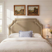 Magnolia Performance Velvet Queen Headboard - Taupe Almond