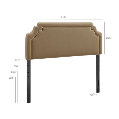 Magnolia Performance Velvet Queen Headboard - Taupe Almond