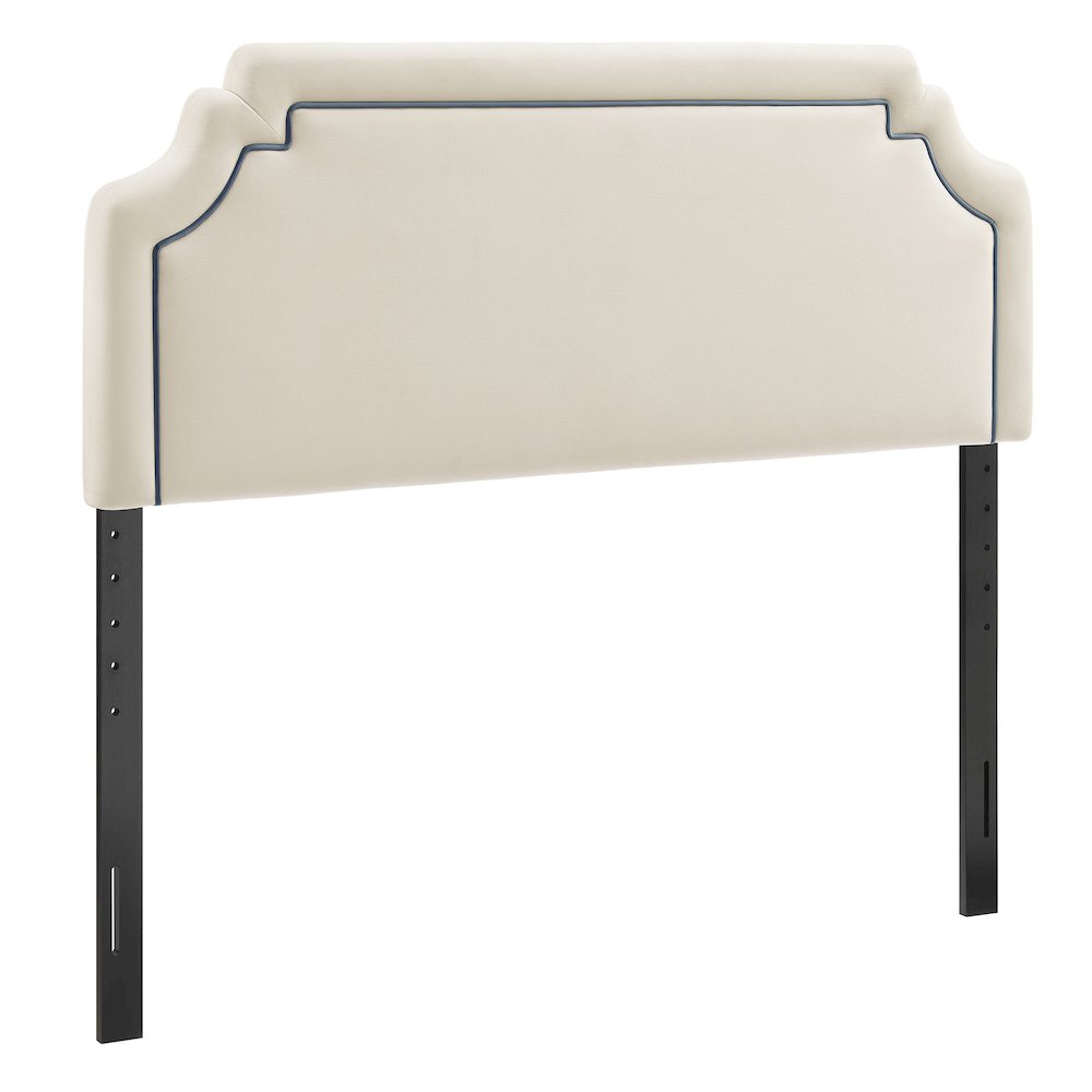 Magnolia Performance Velvet King Headboard - Alabaster Cadet Blue