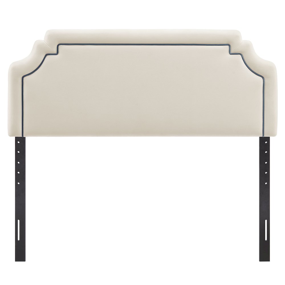 Magnolia Performance Velvet King Headboard - Alabaster Cadet Blue