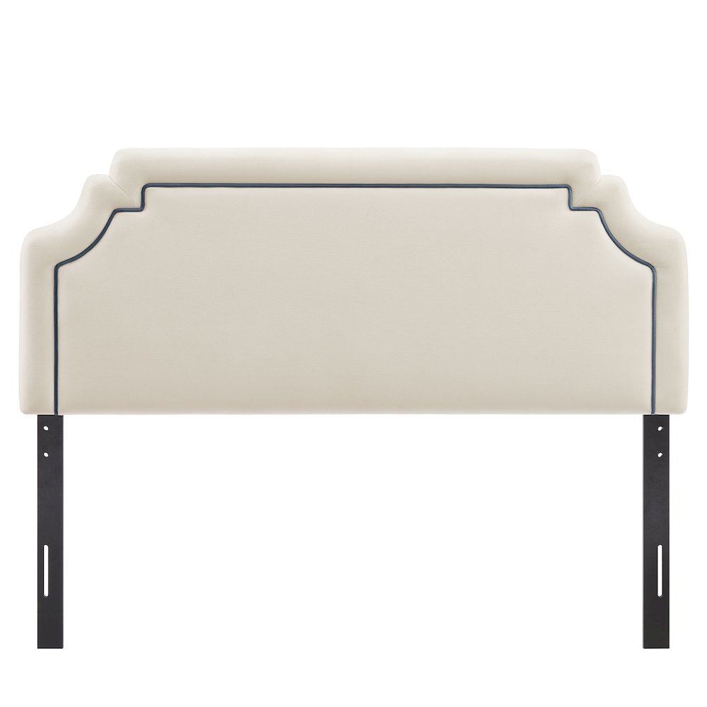 Magnolia Performance Velvet King Headboard - Alabaster Cadet Blue