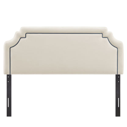 Magnolia Performance Velvet King Headboard - Alabaster Cadet Blue