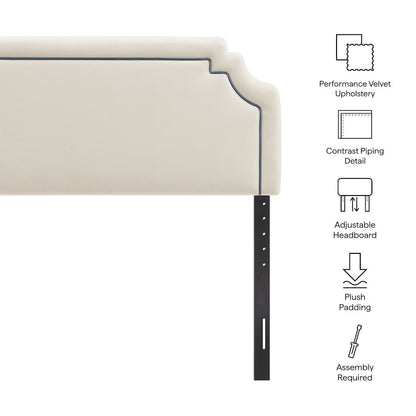 Magnolia Performance Velvet King Headboard - Alabaster Cadet Blue