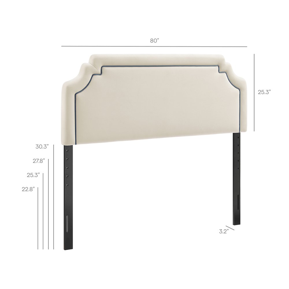 Magnolia Performance Velvet King Headboard - Alabaster Cadet Blue