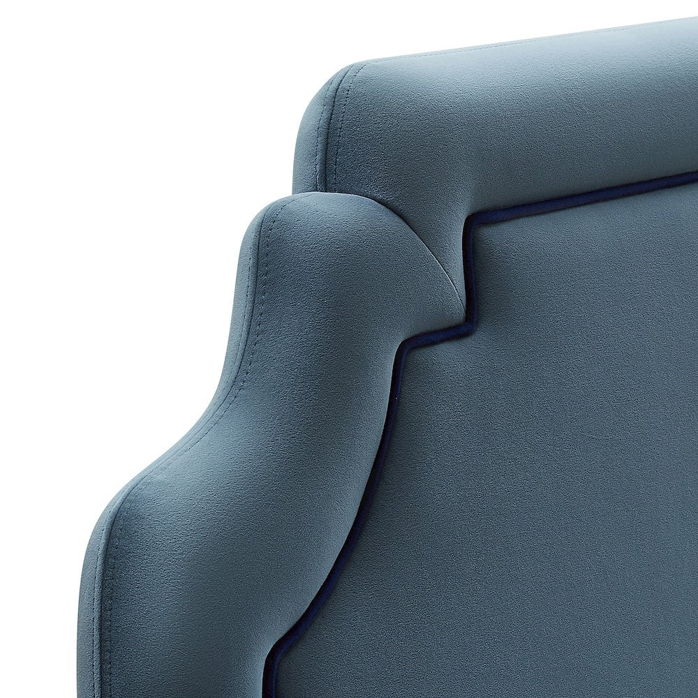Magnolia Performance Velvet King Headboard - Cadet Blue Midnight