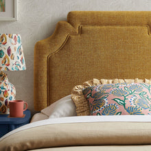 Magnolia Upholstered Fabric Twin Size Headboard - Copper