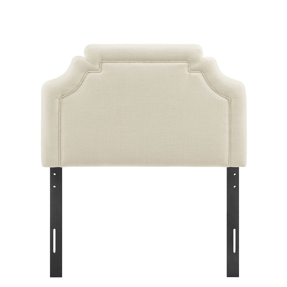 Magnolia Upholstered Fabric Twin Size Headboard - Ecru