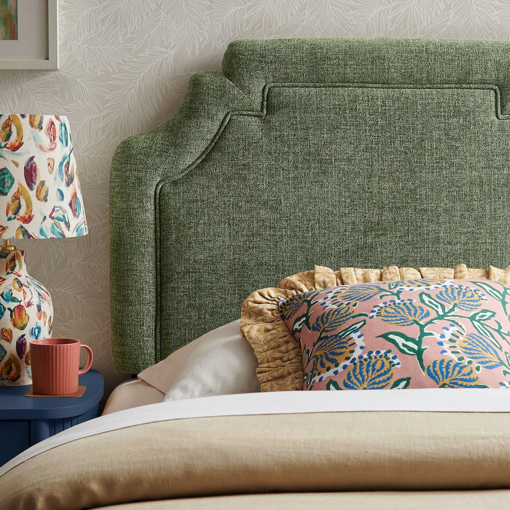 Magnolia Upholstered Fabric Twin Size Headboard - Foliage