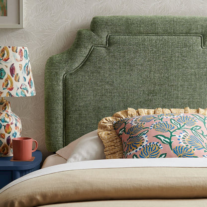 Magnolia Upholstered Fabric Twin Size Headboard - Foliage