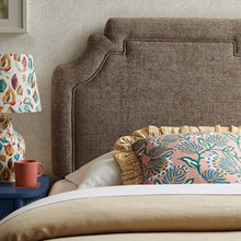 Magnolia Upholstered Fabric Twin Size Headboard - Mocha