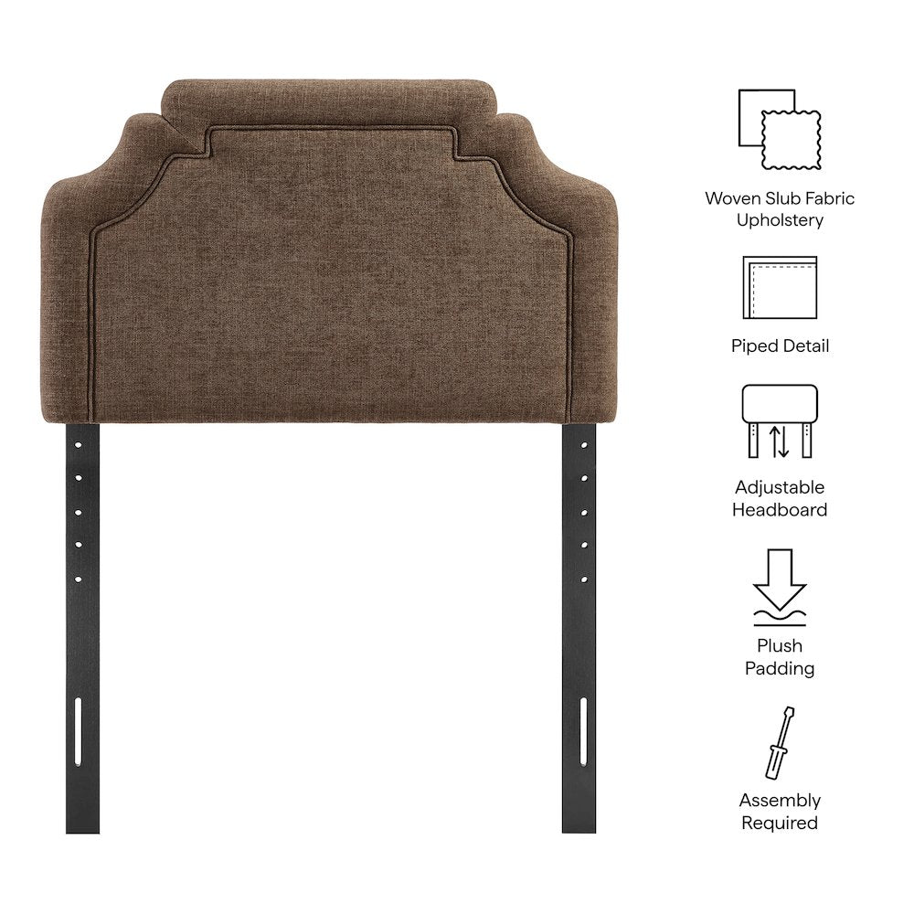 Magnolia Upholstered Fabric Twin Size Headboard - Mocha