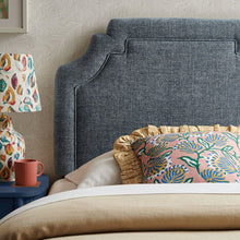 Magnolia Upholstered Fabric Twin Size Headboard - Slate Blue