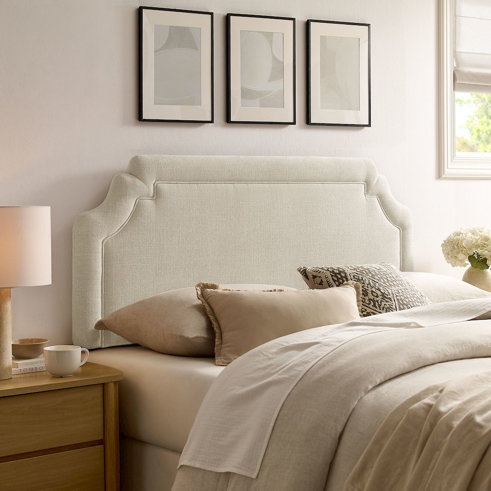 Magnolia Upholstered Fabric Full Size Headboard - Ecru