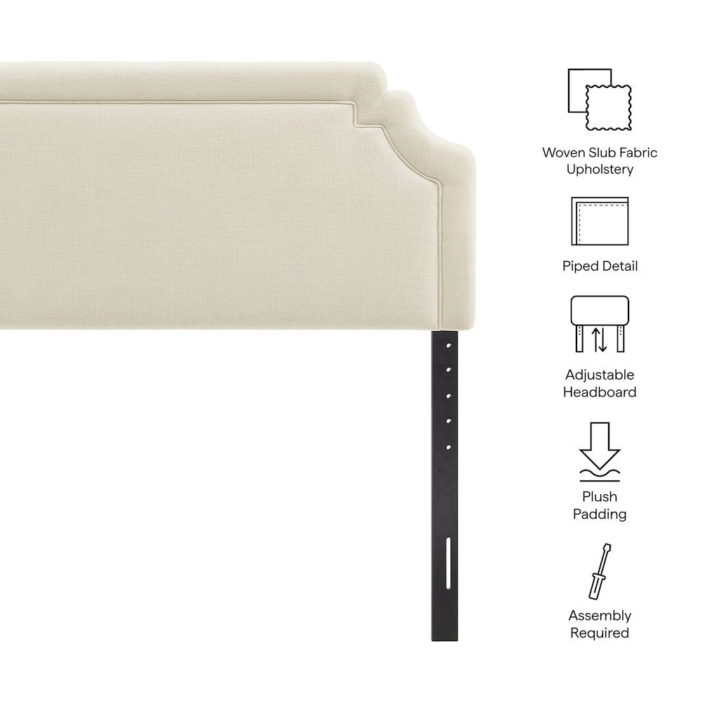 Magnolia Upholstered Fabric Full Size Headboard - Ecru