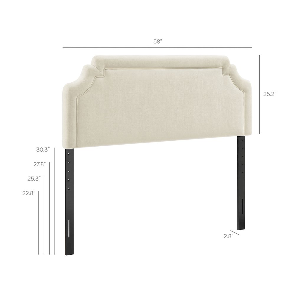 Magnolia Upholstered Fabric Full Size Headboard - Ecru
