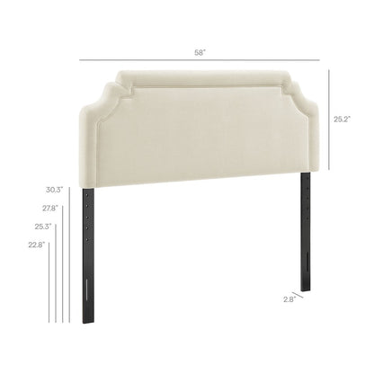 Magnolia Upholstered Fabric Full Size Headboard - Ecru