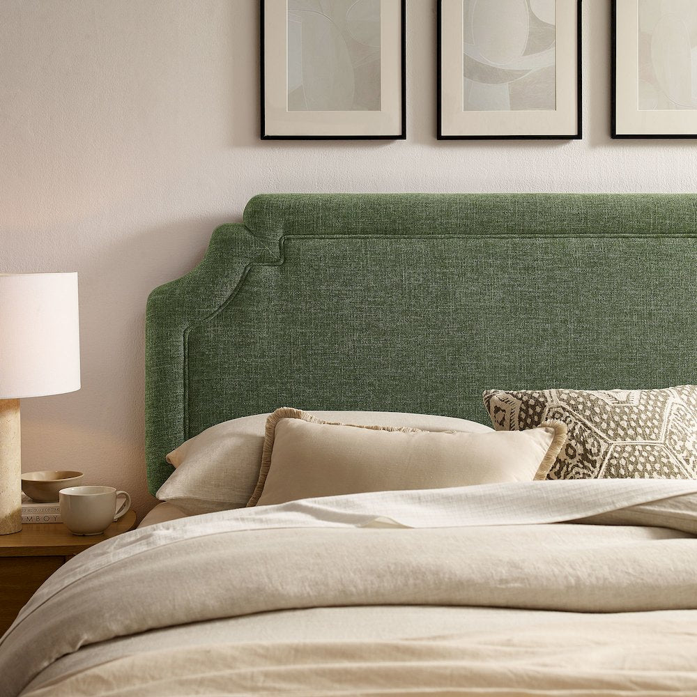 Magnolia Upholstered Fabric Full Size Headboard - Foliage