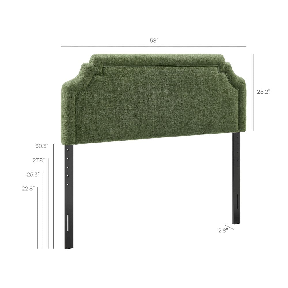 Magnolia Upholstered Fabric Full Size Headboard - Foliage