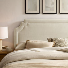 Magnolia Upholstered Fabric Queen Size Headboard - Ecru