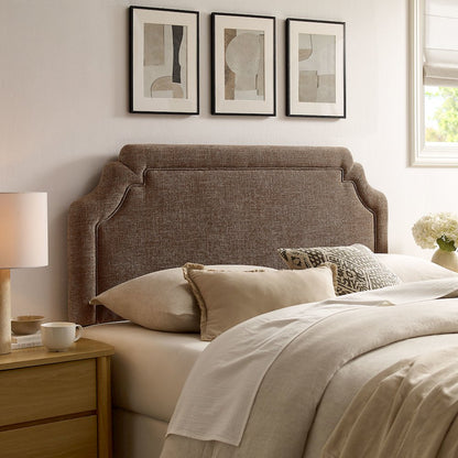 Magnolia Upholstered Fabric Queen Size Headboard - Mocha