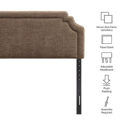 Magnolia Upholstered Fabric Queen Size Headboard - Mocha