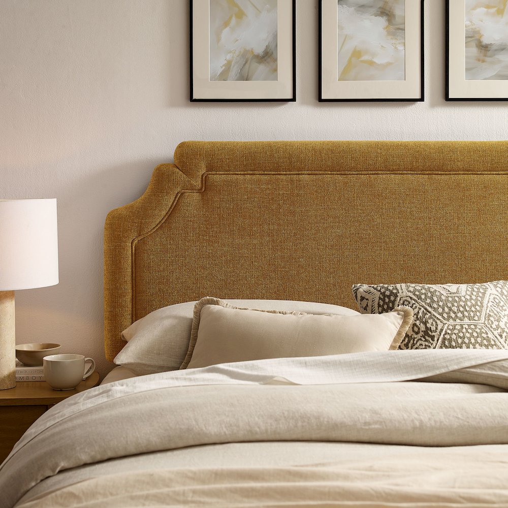 Magnolia Upholstered Fabric King Size Headboard - Copper
