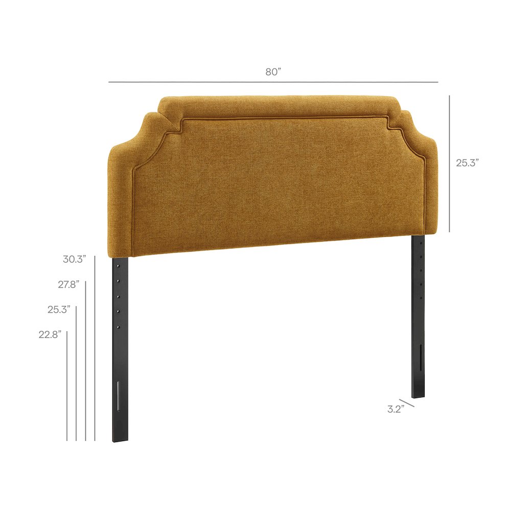 Magnolia Upholstered Fabric King Size Headboard - Copper