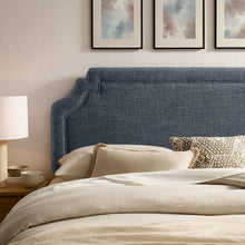 Magnolia Upholstered Fabric King Size Headboard - Slate Blue