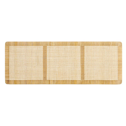 Sandy Wall Mounted Wood and Rattan Queen Size Headboard