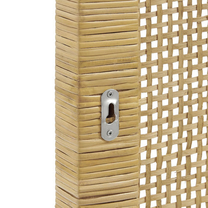 Sandy Wall Mounted Wood and Rattan Queen Size Headboard