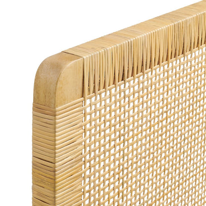 Sandy Wall Mounted Wood and Rattan King Size Headboard