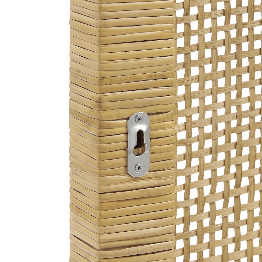 Sandy Wall Mounted Wood and Rattan King Size Headboard