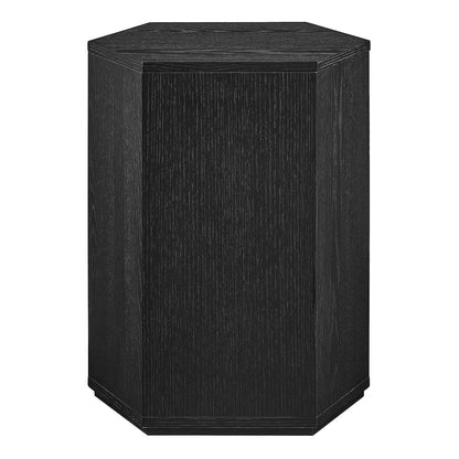 Kade Faceted Wood Side Table - Black