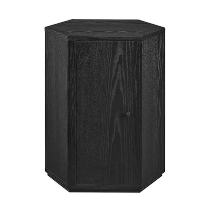 Kade Faceted Wood Side Table - Black