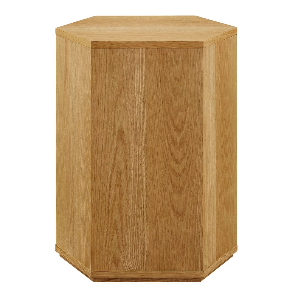 Kade Faceted Wood Side Table - Natural