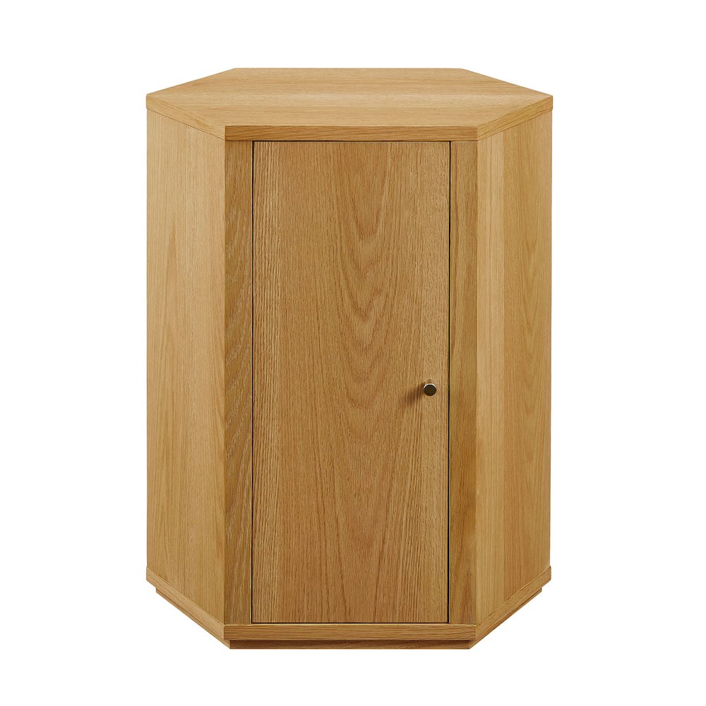 Kade Faceted Wood Side Table - Natural