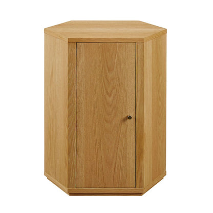Kade Faceted Wood Side Table - Natural